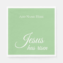 Guardanapo De Papel Jesus Aumentou a Páscoa Cristã Verde Personalizada