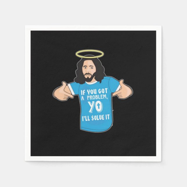 Guardanapo De Papel Jesus Camisa Cristã Engraçado Meme Eu Resolverei (Frente)