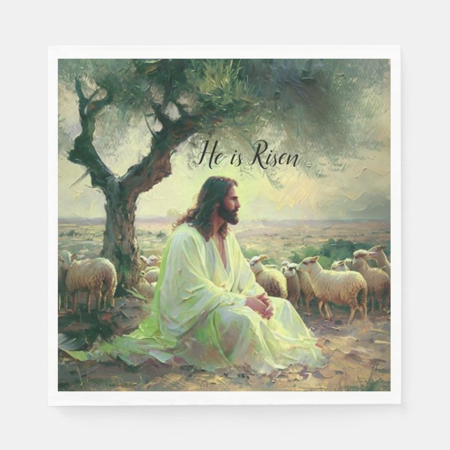 Guardanapo De Papel Jesus Christ Religious Easter Catholic  (Frente)