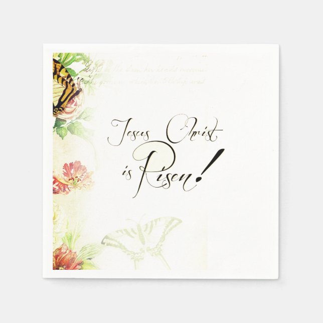 Guardanapo De Papel Jesus Cristo está levantado Napkins (Frente)