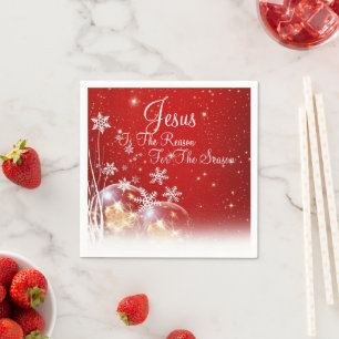 Guardanapo De Papel Jesus É a Razão da Temporada de Natal Vermelho