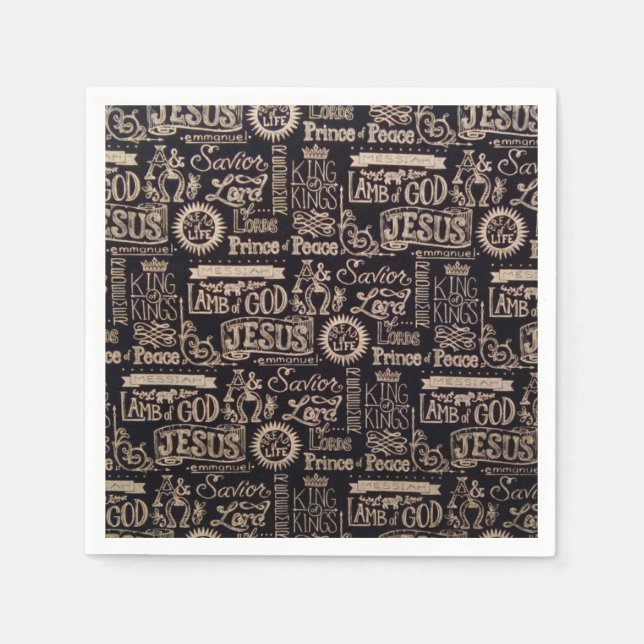 Guardanapo De Papel "Jesus é rei dos reis" Papel Napkins (Frente)