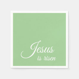 Guardanapo De Papel Jesus é Risen Elegante Páscoa Cristã Verde