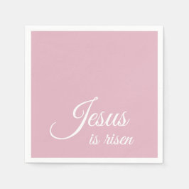 Guardanapo De Papel Jesus é risen | Páscoa Cristã Rosa Personalizada