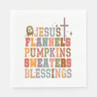 Guardanapo De Papel Jesus Flannels Pumpkins Sweater Bênçãos
