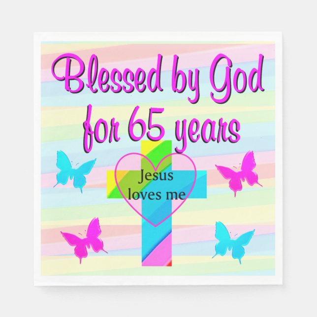 GUARDANAPO DE PAPEL JESUS ME ADORA 65º ANIVERSÁRIO NAPKINS (Frente)