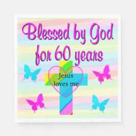 GUARDANAPO DE PAPEL JESUS ME AMA 60º ANIVERSÁRIO NAPKINS