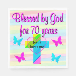 GUARDANAPO DE PAPEL JESUS ME AMA 70 ANIVERSÁRIO NAPKINS
