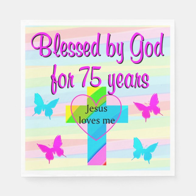 GUARDANAPO DE PAPEL JESUS ME AMA 75º ANIVERSÁRIO DE PAPEL (Frente)