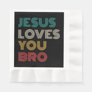 Guardanapo De Papel Jesus Te Ama Irmão, Faith Cristã Engraçado Retro
