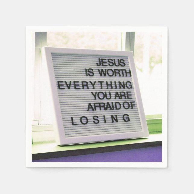 Guardanapo De Papel Jesus vale tudo, sinal cristão (Frente)