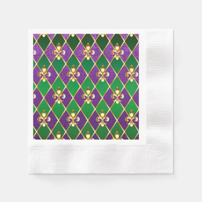 Guardanapo De Papel Jewelry Background Mardi Gras (Frente)
