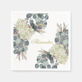 Guardanapo De Papel JewGirl Baby Naming Floral Dourado