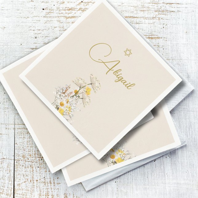 Guardanapo De Papel JewGirl Baby Naming Watercolor (Criador carregado)