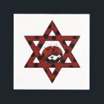 Guardanapo De Papel Jewish Ladybug Star de David<br><div class="desc">Estrela Vermelha de David com bolinhas pretas e uma pequena joaninha.</div>