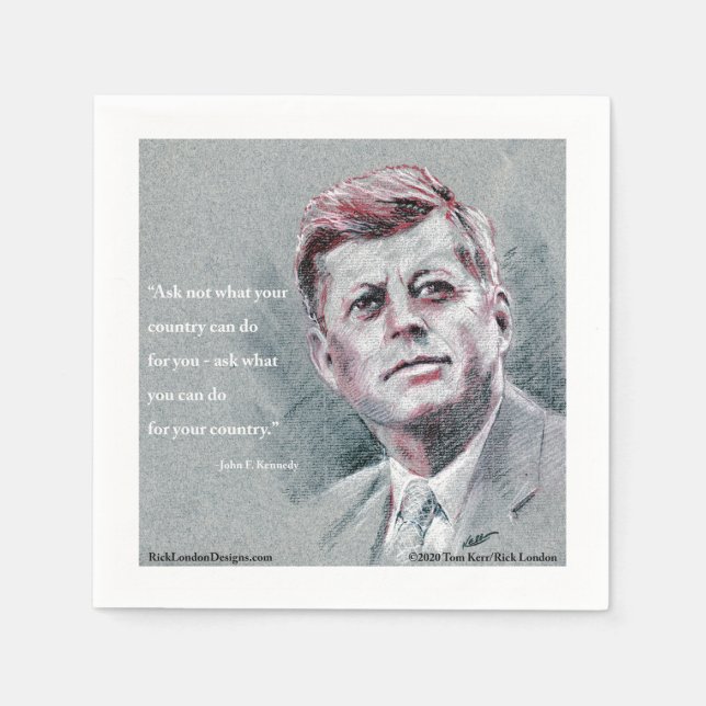 Guardanapo De Papel JFK & Citação (Frente)
