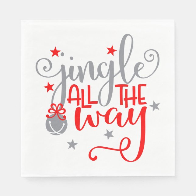 Guardanapo De Papel Jingle All Way Christmas Bells (Frente)