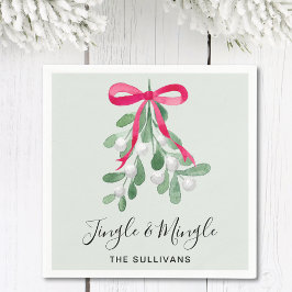 Guardanapo De Papel Jingle And Mingle Mistletoe Green Christmas