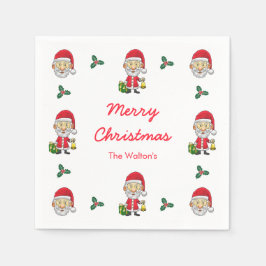 Guardanapo De Papel Jingle Bells com Papais noeis