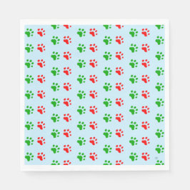 Guardanapo De Papel Jingle Claws Holiday Pawprint Kids Party