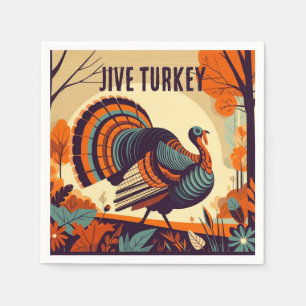 Guardanapo De Papel Jive Turkey - Ação de Graças do Século Médio Napki