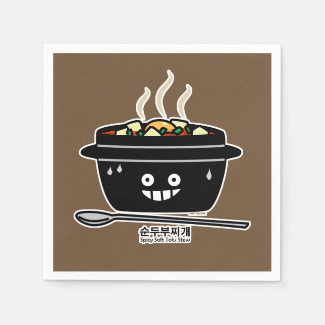 Guardanapo De Papel Jjigae macios picantes coreanos de Sundubu da sopa (Frente)
