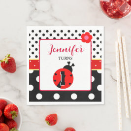 Guardanapo De Papel Joaninha Vermelha e Preta Fofa
