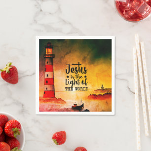 Guardanapo De Papel João 8 Jesus é a Luz do Farol Mundial
