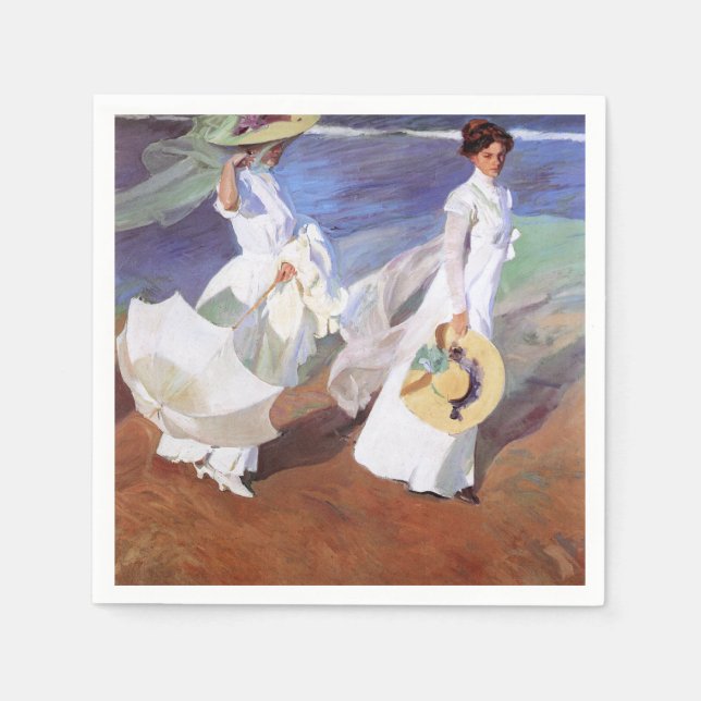 Guardanapo De Papel Joaquin Sorolla Women Walking Beach (Frente)