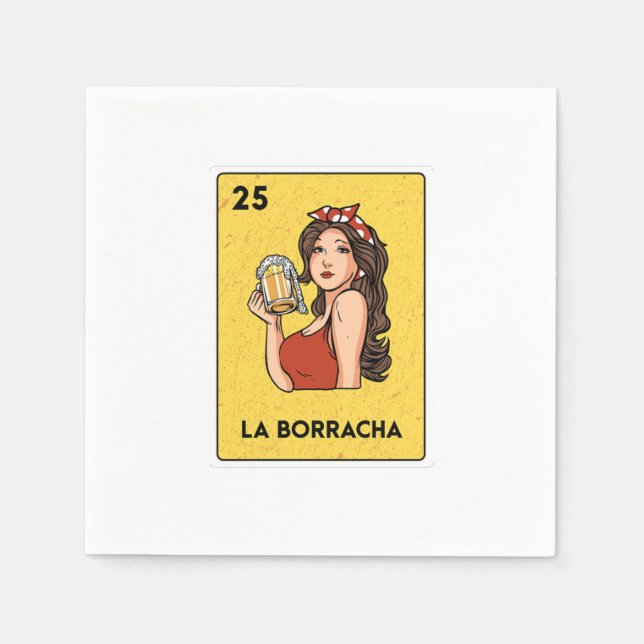 Guardanapo De Papel Jogador da Placa de Bingo da Loteria Mexicana La B (Frente)