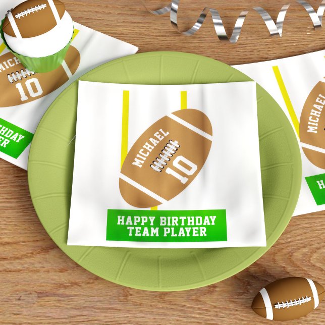 Guardanapo De Papel Jogador de Aniversário do Esporte Infantil Napkins (Fun napkins for your football themed birthday party. Just add your text)