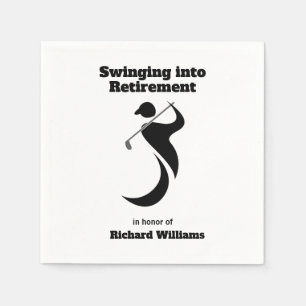 Guardanapo De Papel Jogador de golfe do partido aposentado balançando