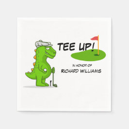 Guardanapo De Papel Jogador De Golfe Reformado, Jogador De Dinossauro 