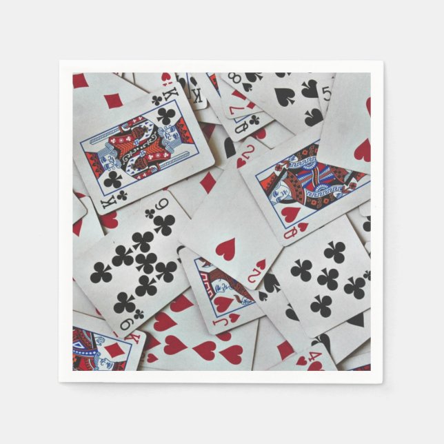 Guardanapo De Papel Jogando Cartões Jogos de Poker Rainha King (Frente)