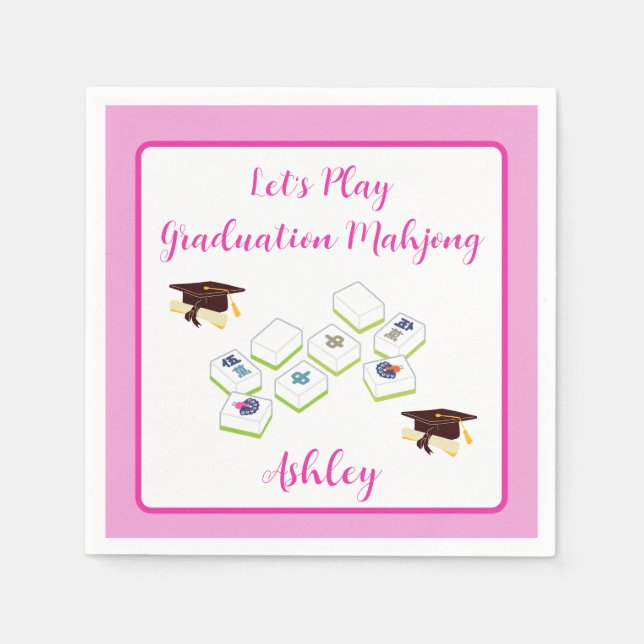 Guardanapo De Papel Jogar Mahjong de Formatura PERSONALIZAR (Frente)