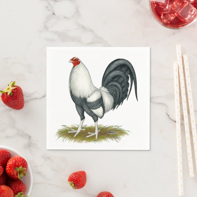 Guardanapo De Papel Jogo Americano Silver Blue Gamecock (Insitu)