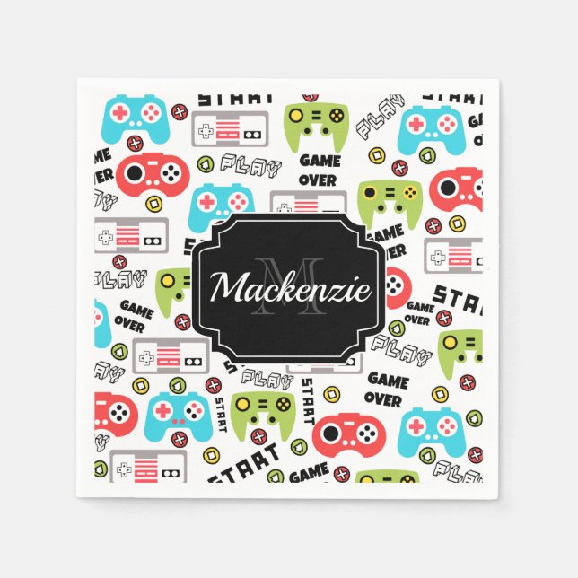 Guardanapo De Papel Jogo de Vídeo Retroativo (Frente)