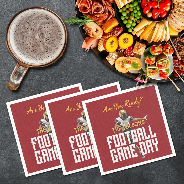 Guardanapo De Papel Jogo no Jogador de Futebol em Vermelho (Game on football player on red cocktail napkins)