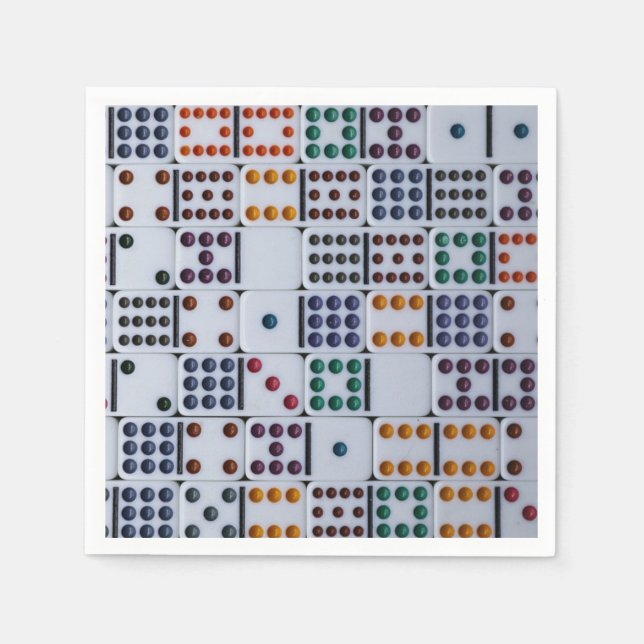 Guardanapo De Papel Jogo Números de Dominos (Frente)