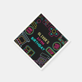 Guardanapo De Papel Jogos de arcade de neon para qualquer ano de anive