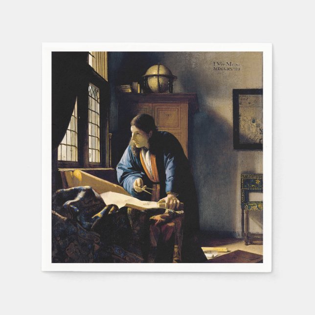 Guardanapo De Papel Johannes Vermeer - A Geógrafa (Frente)