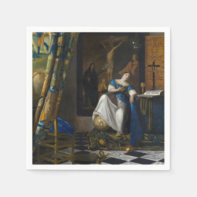 Guardanapo De Papel Johannes Vermeer - Alegoria de fé (Frente)
