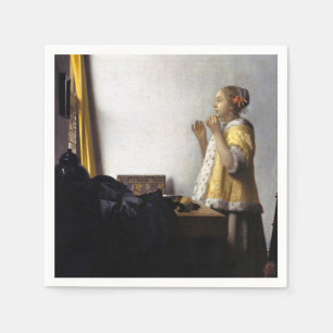 Guardanapo De Papel Johannes Vermeer - Jovem Mulher com Colar Pérola
