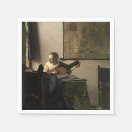 Guardanapo De Papel Johannes Vermeer - Jovem Mulher com Luta