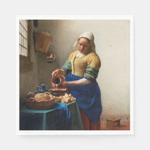 Guardanapo De Papel Johannes Vermeer. Milkmaid. Vintage belas artes