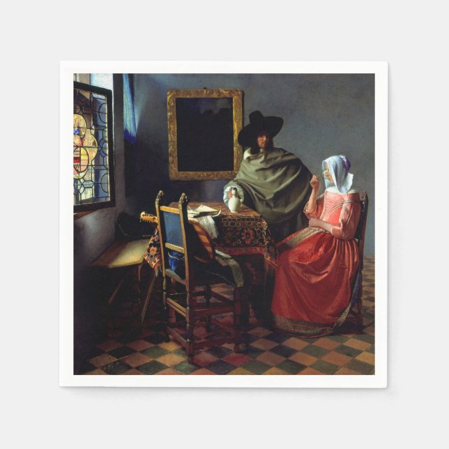 Guardanapo De Papel Johannes Vermeer - O Vidro do Vinho (Frente)