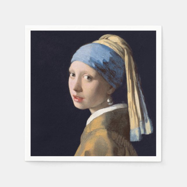 Guardanapo De Papel JOHANNES VERMEER - Rapariga com brinco de pérola 1 (Frente)