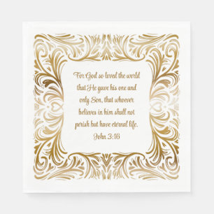 Guardanapo De Papel John 3:16 Para Deus Tão Amado Natal elegante
