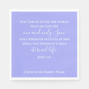 Guardanapo De Papel John 3:16   Texto Personalizado Páscoa Religiosa R