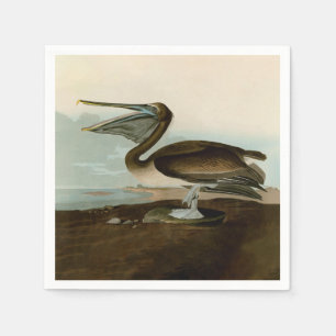 Guardanapo De Papel John James Audubon Brown Pelican Trabalho de arte